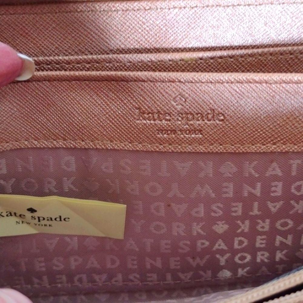 Kate Spade Newbury Lane Leather Zip around Wallet Rose Gold - Picture 5 of 9